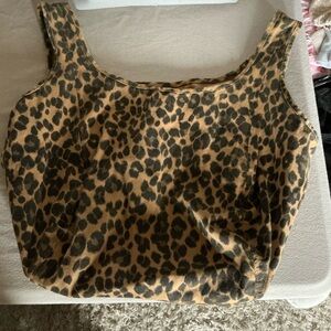 Leopard-Print Hobo Bag in Brown/Black